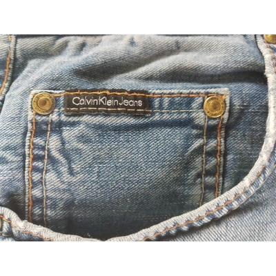 Pre-owned Calvin Klein Turquoise Denim - Jeans Shorts