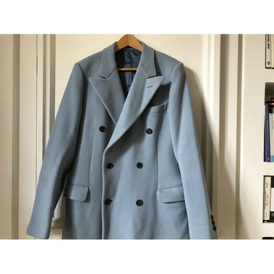 Pre-owned Prada Blue Wool Coat