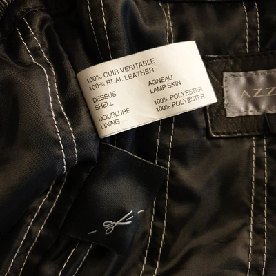Pre-owned Azzaro Black Leather Jacket