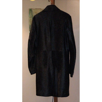 Pre-owned Burberry Black Pony-style Calfskin Coats