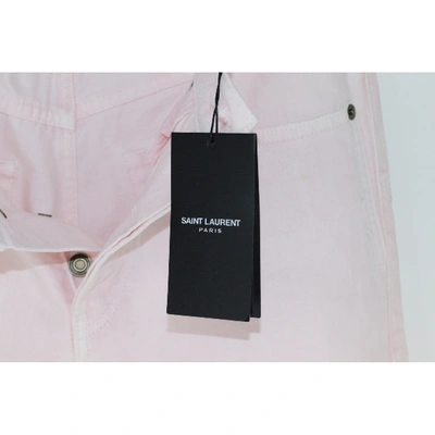 Pre-owned Saint Laurent Slim Jean In Pink