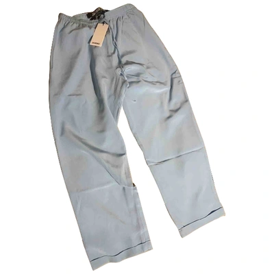 Pre-owned Jacquemus Le Gadjo Blue Silk Trousers