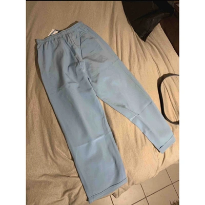 Pre-owned Jacquemus Le Gadjo Blue Silk Trousers