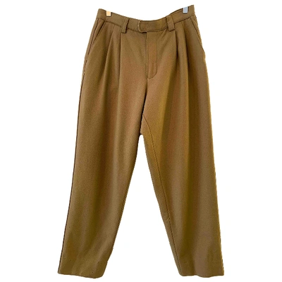 Pre-owned Emporio Armani Wool Trousers In Camel