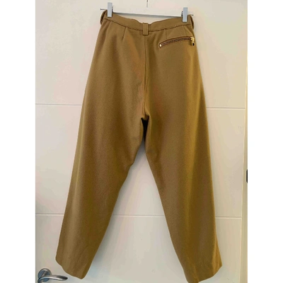 Pre-owned Emporio Armani Wool Trousers In Camel