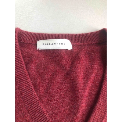 Pre-owned Ballantyne Wool Pull In Burgundy