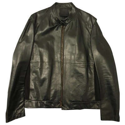 Pre-owned Trussardi Leather Jacket In Black