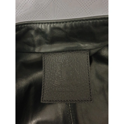 Pre-owned Trussardi Leather Jacket In Black