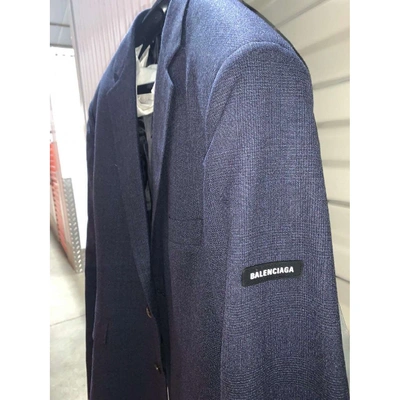Pre-owned Balenciaga Blue Wool Jacket