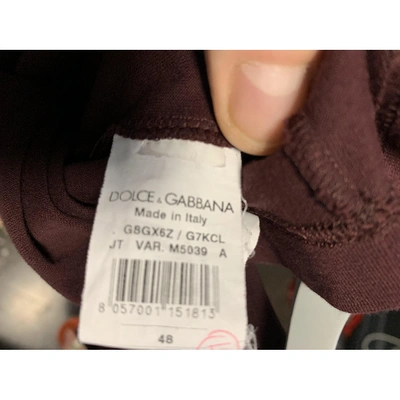 Pre-owned Dolce & Gabbana Burgundy Cotton T-shirt