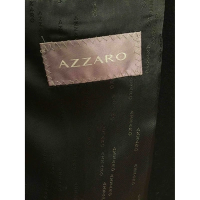Pre-owned Azzaro Wool Coat In Blue