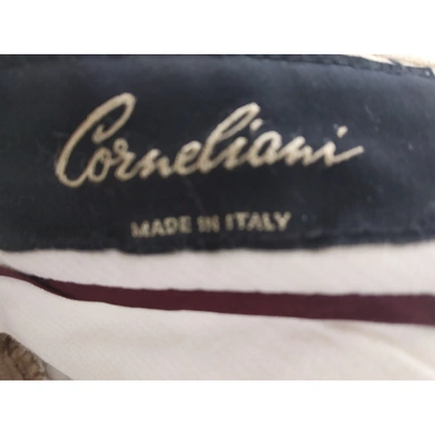 Pre-owned Corneliani Velvet Trousers In Camel