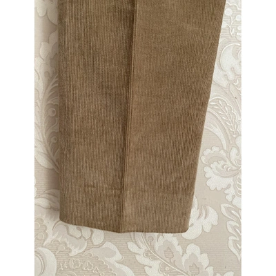 Pre-owned Canali Velvet Trousers In Beige