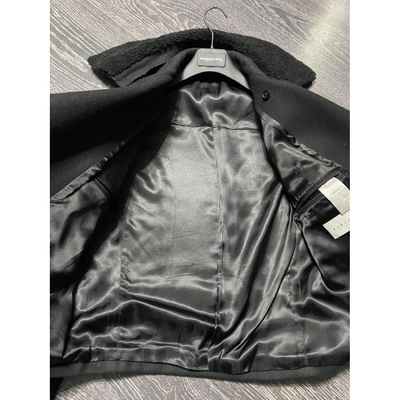 Pre-owned Sandro Wool Jacket In Black