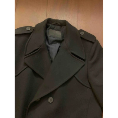 Pre-owned Bally Wool Trenchcoat In Black