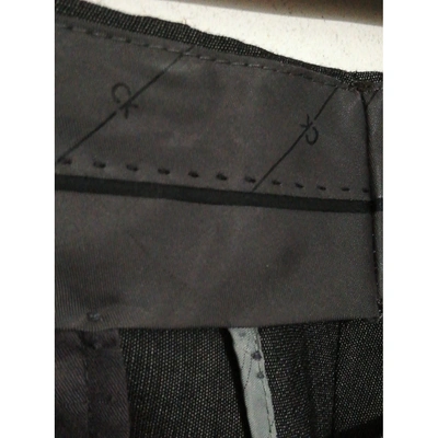 Pre-owned Calvin Klein Wool Trousers In Grey