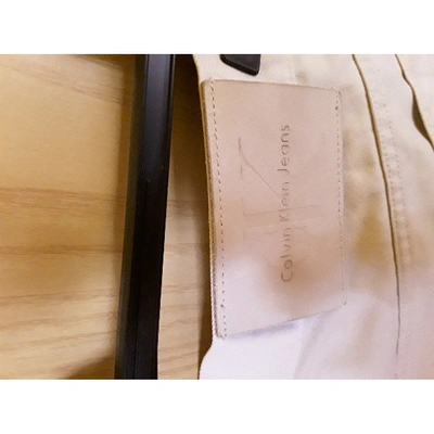 Pre-owned Calvin Klein Beige Cotton Trousers