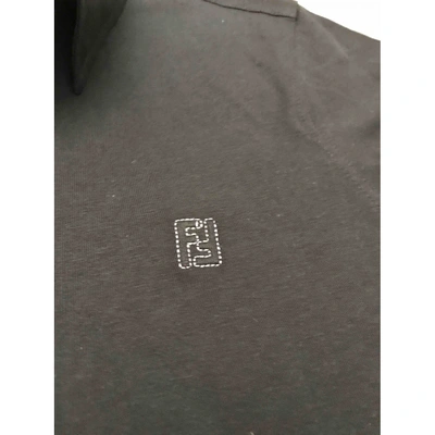 Pre-owned Fendi Black Cotton Polo Shirts