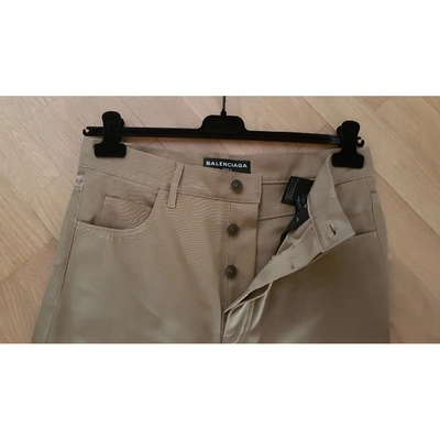 Pre-owned Balenciaga Trousers In Beige