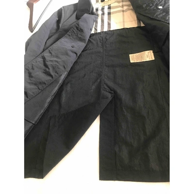 Pre-owned Burberry Black Polyester Coat