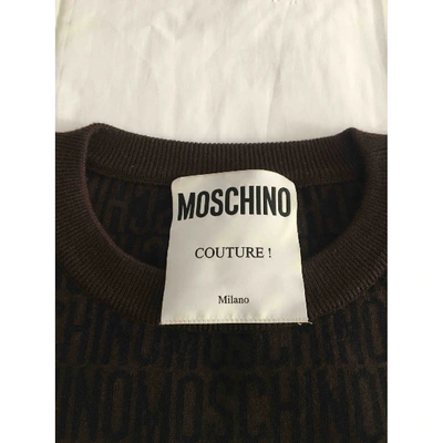 Pre-owned Moschino Wool Pull In Brown