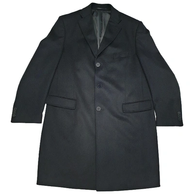 Pre-owned Valentino Wool Coat In Navy
