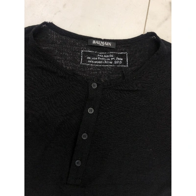 Pre-owned Balmain Black Cotton T-shirt