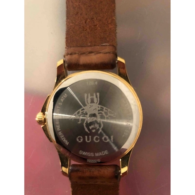 Pre-owned Gucci Le Marché Des Merveilles Brown Steel Watch
