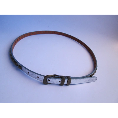 Pre-owned French Connection Leather Belt In Silver