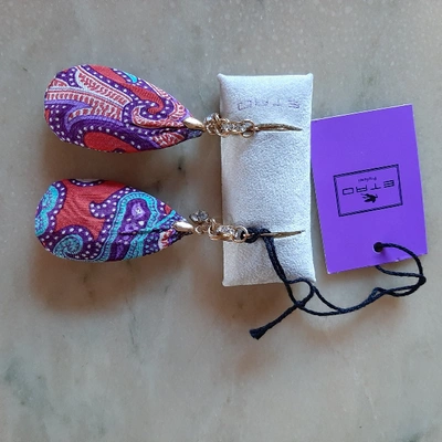 Pre-owned Etro Cloth Earrings In Multicolour