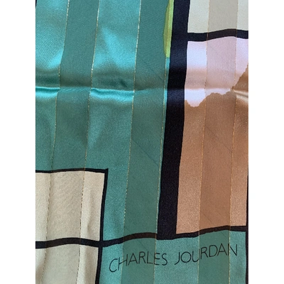 Pre-owned Charles Jourdan Silk Stole In Green