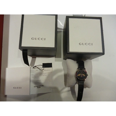 Pre-owned Gucci Black Steel Watches