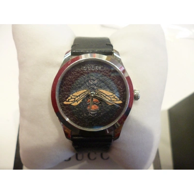 Pre-owned Gucci Black Steel Watches