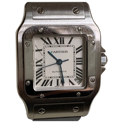 Pre-owned Cartier Santos 100 Xl Silver Steel Watch