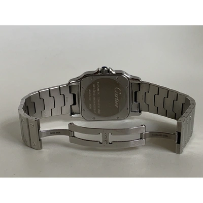 Pre-owned Cartier Santos 100 Xl Silver Steel Watch