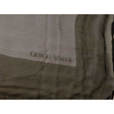 Pre-owned Giorgio Armani Silk Handkerchief In Red
