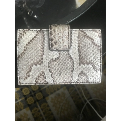 Pre-owned Fendi Grey Python Purses, Wallet & Cases