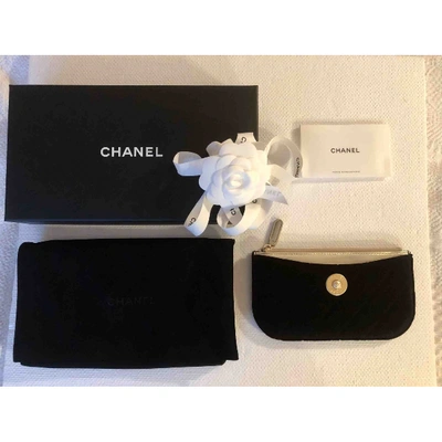 Pre-owned Chanel Black Velvet Purses, Wallet & Cases