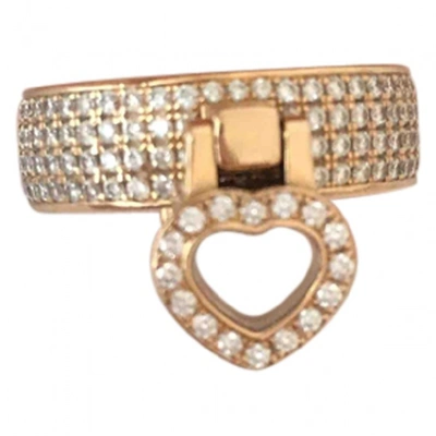 Pre-owned Chopard Happy Diamonds Pink Gold Ring