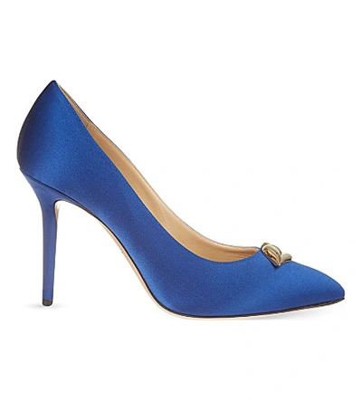 Shop Charlotte Olympia Lippy Eva Satin Court Shoes In Blue
