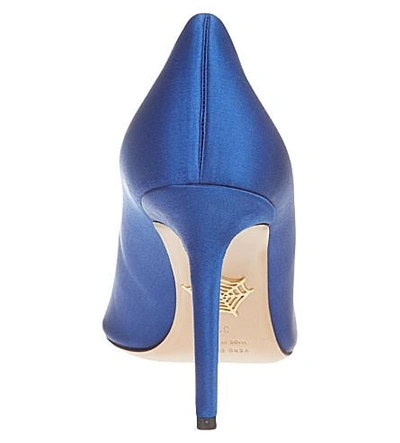 Shop Charlotte Olympia Lippy Eva Satin Court Shoes In Blue