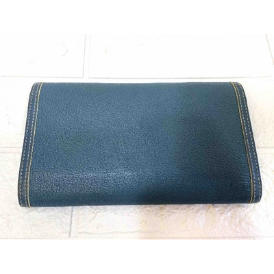 Pre-owned Louis Vuitton Leather Wallet In Blue
