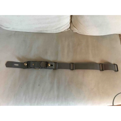 Pre-owned Fendi Leather Belt In Grey