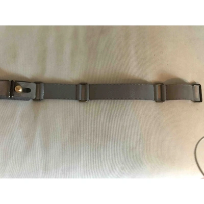 Pre-owned Fendi Leather Belt In Grey