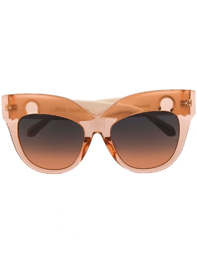 Shop Linda Farrow Dunaway Oversized-frame Sunglasses In Pink
