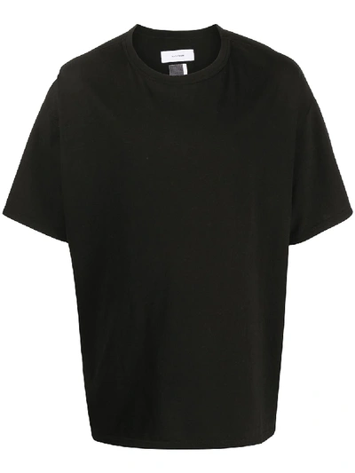 Shop Facetasm Contrast Stripe T-shirt In Black