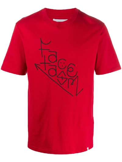 Shop Facetasm Logo Print T-shirt In Red
