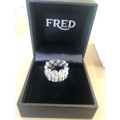 Pre-owned Fred Une Île D'or White Gold Ring In Silver