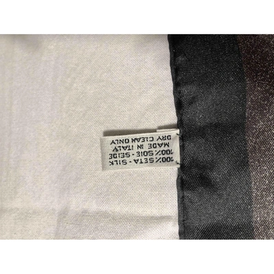 Pre-owned Trussardi Silk Neckerchief In Grey