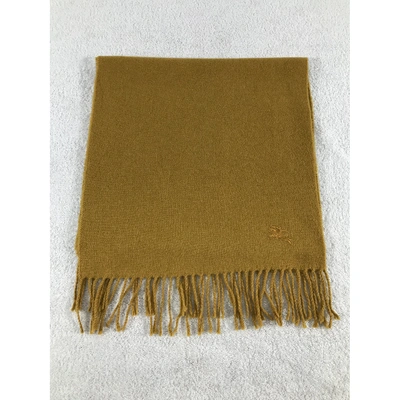 Pre-owned Burberry Cashmere Scarf In Yellow